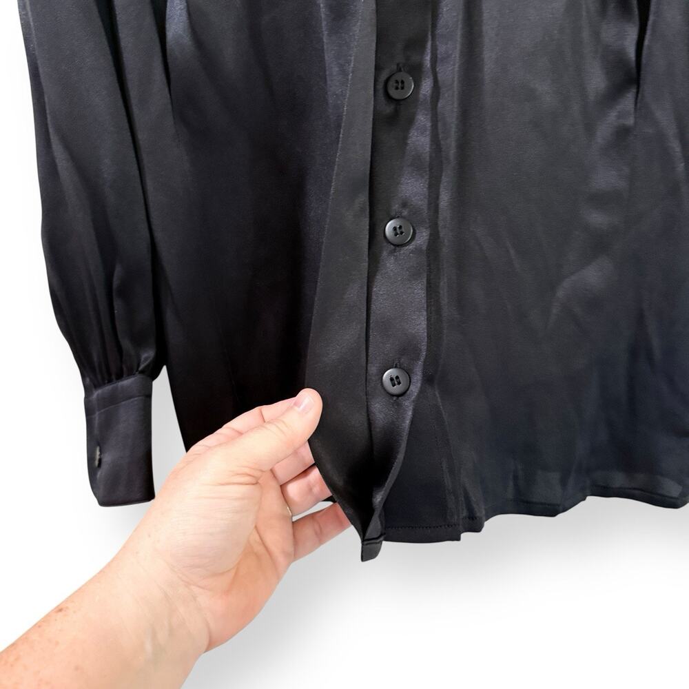 NWT Escada Vintage Black Silk Button Front Blouse Womens 38 US 8 Designer Luxury - Picture 6 of 12
